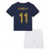 Billige Frankrike Ousmane Dembele #11 Hjemmetrøye Barn VM 2022 Kortermet (+ korte bukser)